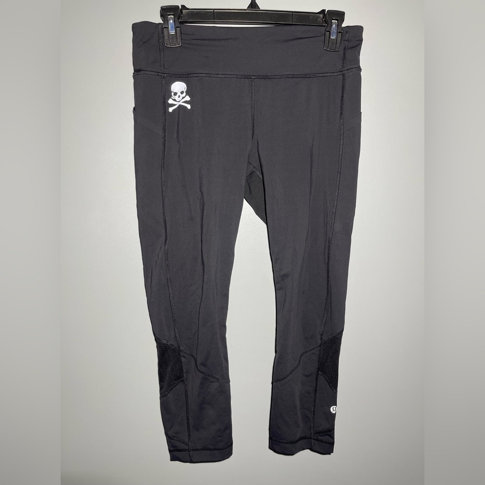 Lululemon Athletica Black Leggings with Skull Design